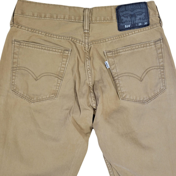 Levi's 514 Slim Straight Jeans Size 29/30 Men's Brown Excellent Condition - Picture 7 of 10